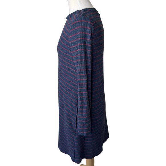 Toad&Co Foothill Long Sleeve Swing Dress True Navy Stripe Small - Picture 7 of 10